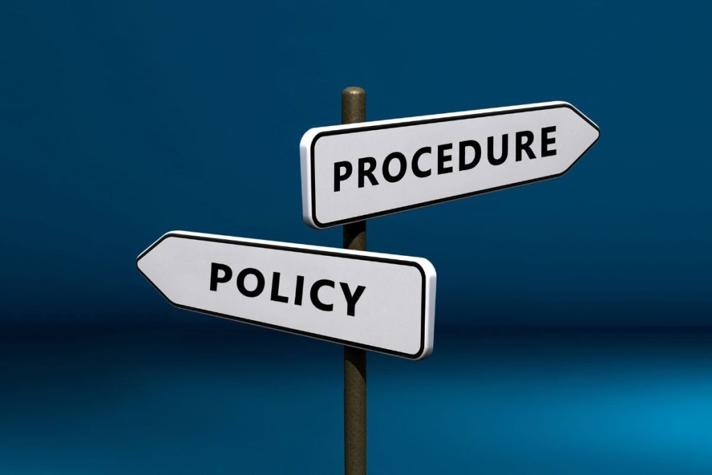 Policy and procedure directional signs