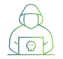Cybersecurity hacker protection icon graphic