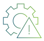 Cybersecurity risk management warning icon graphic
