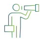 Person using a megaphone icon