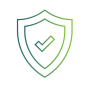 Shield icon with checkmark representing verified security and trusted protection
